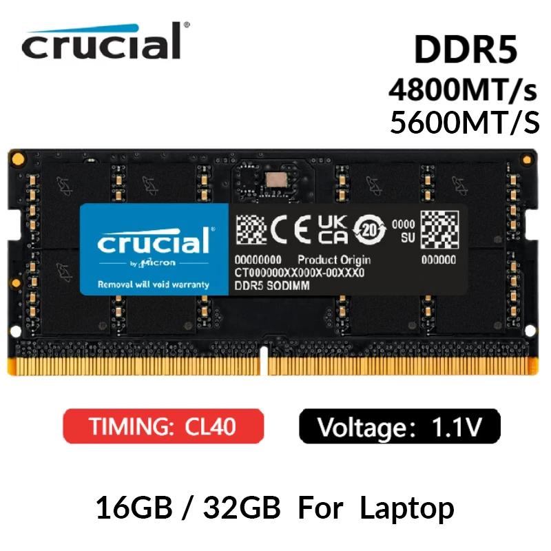 Ʈ ǻͿ Crucial RAM ޸ ƽ, DDR5 SODIMM, 16GB, 24GB, 32GB, 48GB, 4800MHz, 5600MHz,   Ƽ HP